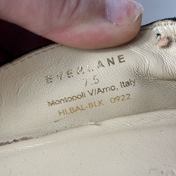 Everlane Womens 7.5 The Day Heel Pumps Shoes Black Italian Leather Work Career - Picture 7 of 8